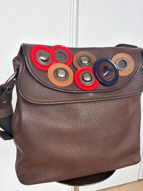 Marni Archive Vintage Leather Shoulder Bag Y2K Early 2000s Appliqué